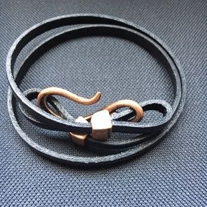 Jewelry - NWOT Navy/Copper Leather Wrap Bracelet Jewelry - NWOT Navy/Copper Leather Wrap Bracelet
